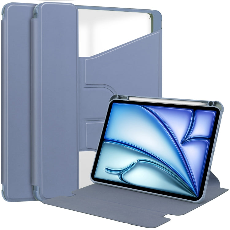 For iPad Air 11 2025 / 2024 Transparent Rotation Smart Leather Tablet Case(Lavender)