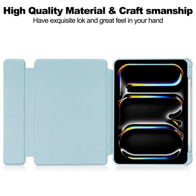 For iPad Pro 11 2024 Transparent Rotation Smart Leather Tablet Case(Sky Blue)
