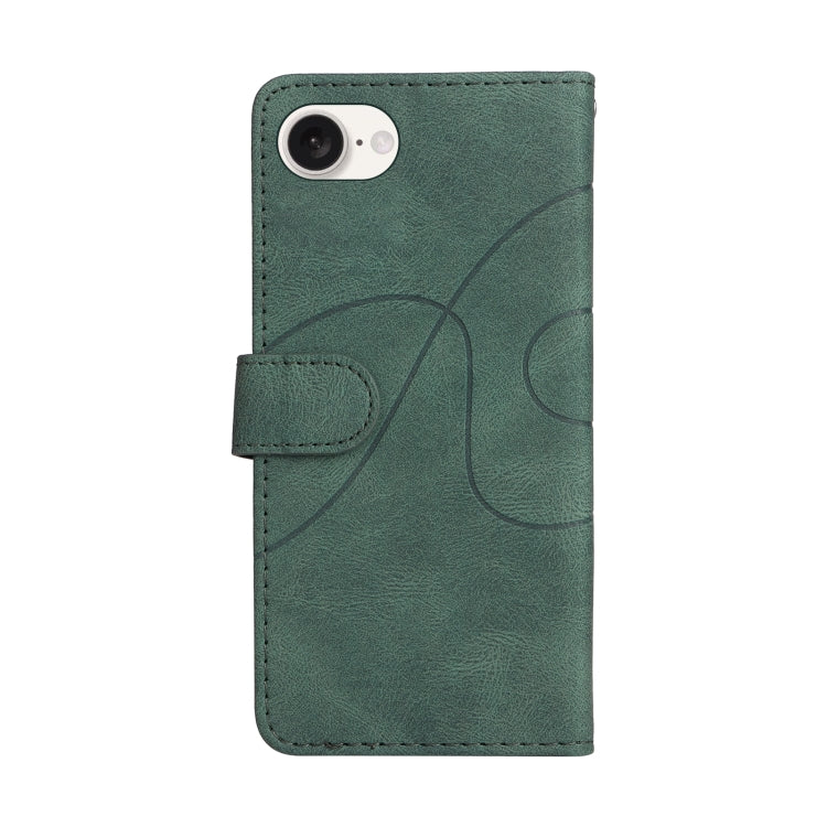 For iPhone 16e Dual-color Splicing Flip Leather Phone Case(Green)