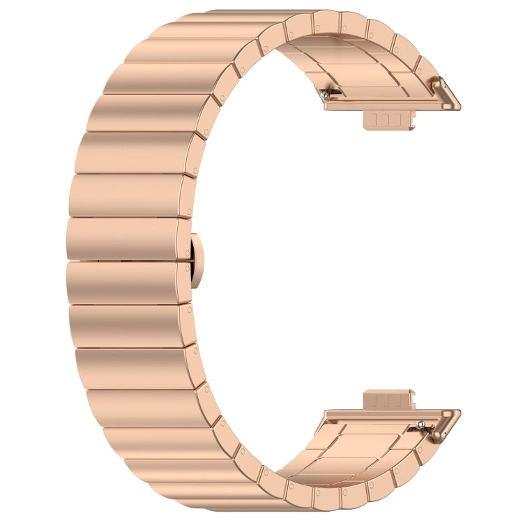 For Huawei Watch Fit3 One Bead Stainless Steel Watch Band(Rose Gold)