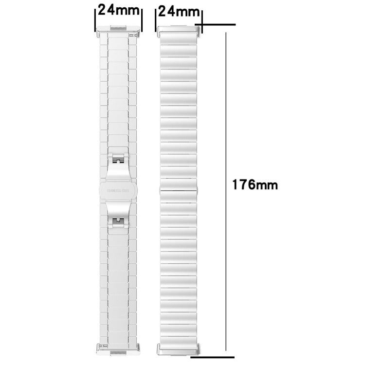 For Huawei Watch Fit3 One Bead Stainless Steel Watch Band(Silver)