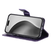 For iPhone 16 Pro Max Embossed Sunflower Pattern Flip Leather Phone Case(Purple)
