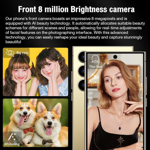 S24 Ultra / L26, L26 2GB+16GB, 6.75 inch Screen, Face Identification, Android 8.1 MTK6580P Quad Core, Network: 3G, Dual SIM(Gold)