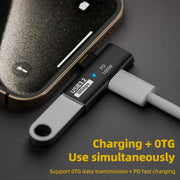 2 in 1 10Gbps PD 100W USB-C / Type-C Charging Side-bend Transfer Adapter(Black)