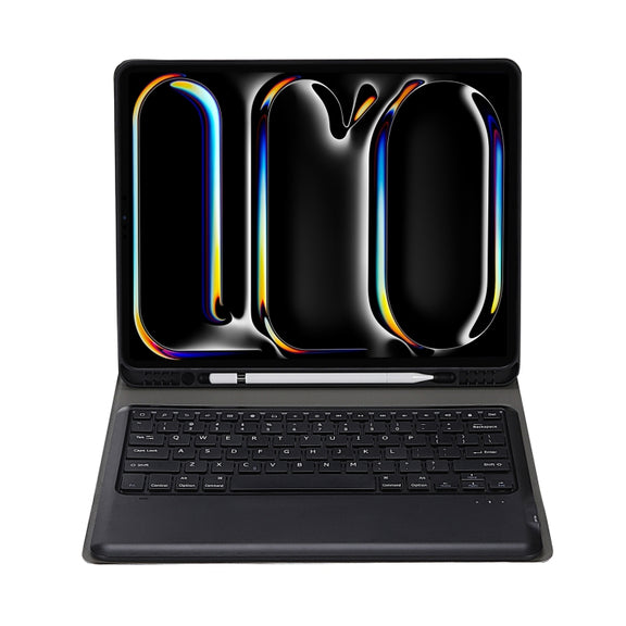 For iPad Pro 13 2024 A13B Detachable Ultra-Thin Bluetooth Keyboard Leather Tablet Case with Pen Slot(Black)