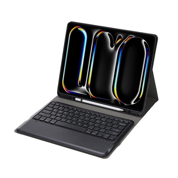 For iPad Pro 13 2024 A13B Detachable Ultra-Thin Bluetooth Keyboard Leather Tablet Case with Pen Slot(Black)