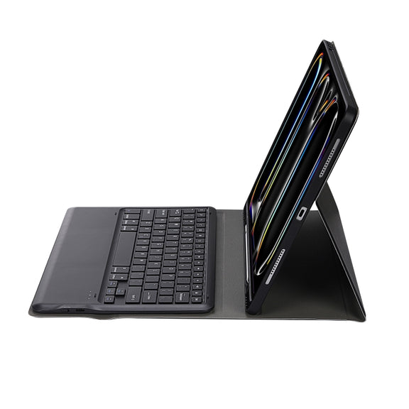 For iPad Pro 13 2024 A13B Detachable Ultra-Thin Bluetooth Keyboard Leather Tablet Case with Pen Slot(Black)