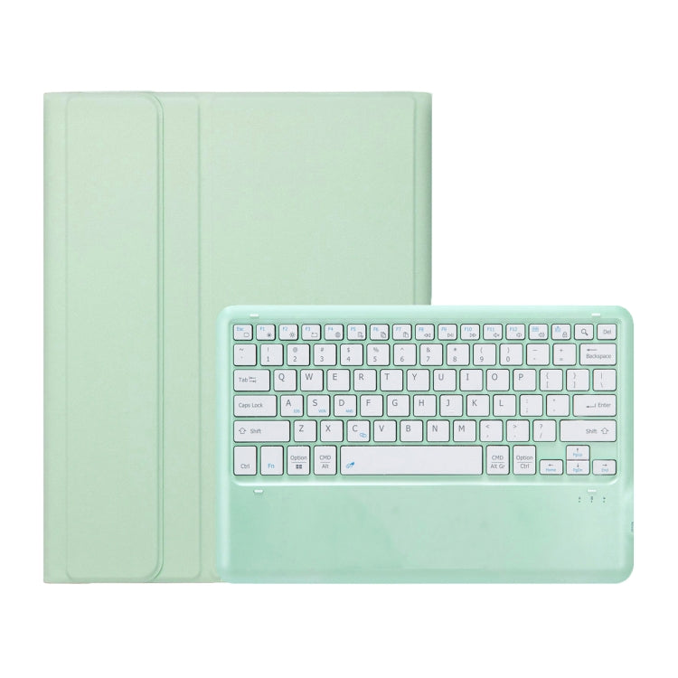 For iPad Pro 13 2024 A13B Detachable Ultra-Thin Bluetooth Keyboard Leather Tablet Case with Pen Slot(Light Green)