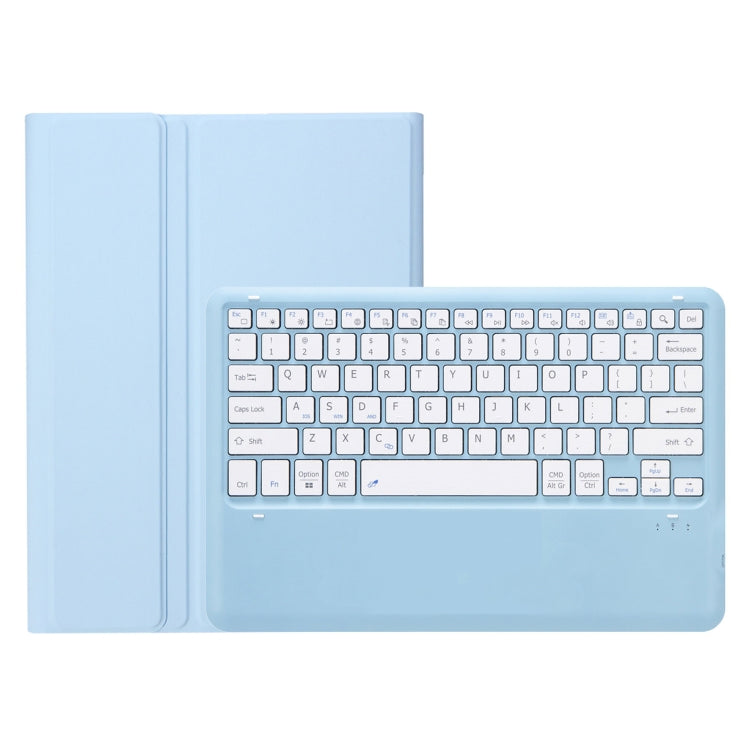 For iPad Pro 13 2024 A13B Detachable Ultra-Thin Bluetooth Keyboard Leather Tablet Case with Pen Slot(Light Blue)