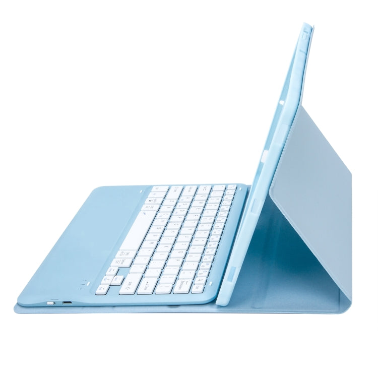 For iPad Pro 13 2024 A13B Detachable Ultra-Thin Bluetooth Keyboard Leather Tablet Case with Pen Slot(Light Blue)