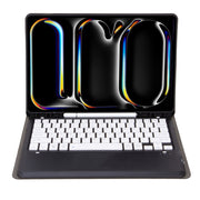 For iPad Pro 13 2024 A13B Detachable Ultra-Thin Bluetooth Keyboard Leather Tablet Case with Pen Slot(Black White)