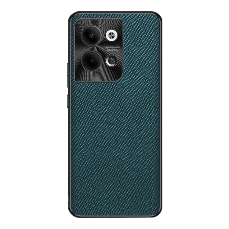 For OPPO Reno9 Pro Cross Texture PU Leather Phone Case(Dark Green)