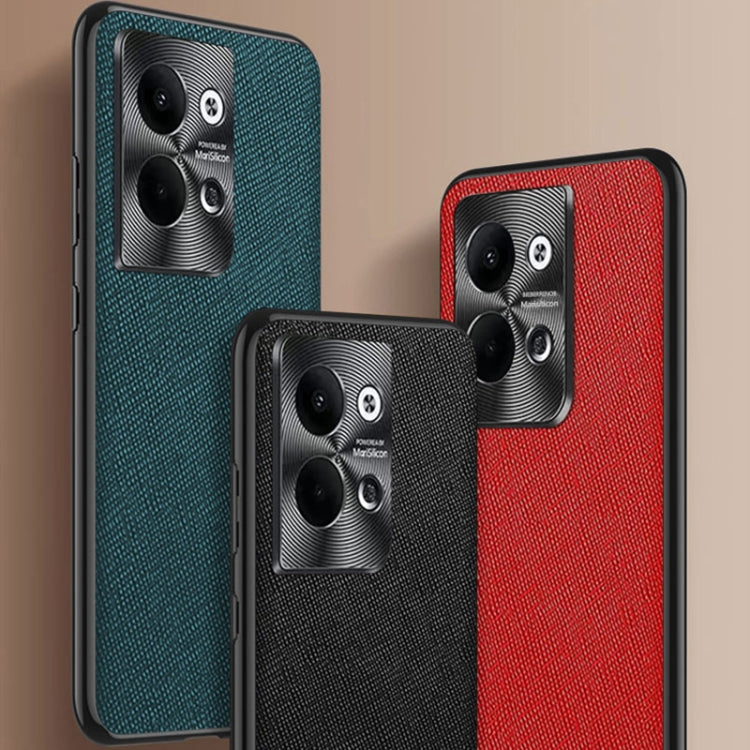 For OPPO Reno9 Pro Cross Texture PU Leather Phone Case(Dark Green)