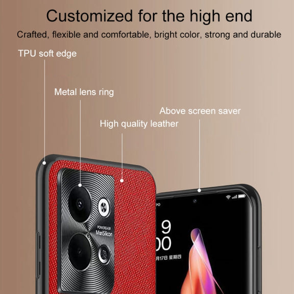 For OPPO Reno9 Pro Cross Texture PU Leather Phone Case(Dark Green)