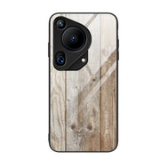 For Huawei Pura 70 Ultra Wood Grain Glass Phone Case(Grey)