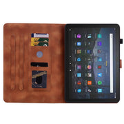 For Amazon Fire Max 11 Lily Embossed Leather Tablet Case(Brown)