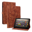 For Amazon Fire HD10 / HD10 Plus 2021 Lily Embossed Leather Smart Tablet Case(Brown) - Amazon by PMC TechLife | Online Shopping South Africa | PMC TechLife | Buy Now Pay Later Mobicred