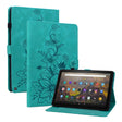 For Amazon Fire HD10 / HD10 Plus 2021 Lily Embossed Leather Smart Tablet Case(Green) - Amazon by PMC TechLife | Online Shopping South Africa | PMC TechLife | Buy Now Pay Later Mobicred