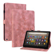 For Amazon Fire HD10 / HD10 Plus 2021 Lily Embossed Leather Smart Tablet Case(Pink) - Amazon by PMC TechLife | Online Shopping South Africa | PMC TechLife | Buy Now Pay Later Mobicred