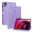 For Lenovo Tab M11/Xiaoxin Pad 11 2024 Lily Embossed Leather Tablet Case(Purple) - Lenovo by PMC Jewellery | Online Shopping South Africa | PMC Jewellery | Buy Now Pay Later Mobicred