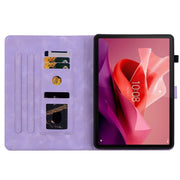 For Lenovo Tab P12 12.7 Lily Embossed Leather Tablet Case(Purple)