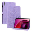 For Lenovo Tab M10 5G 2023 Lily Embossed Leather Tablet Case(Purple) - Lenovo by PMC TechLife | Online Shopping South Africa | PMC TechLife | Buy Now Pay Later Mobicred