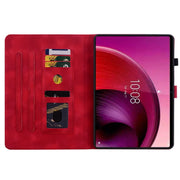 For Lenovo Tab M10 5G 2023 Lily Embossed Leather Tablet Case(Red)