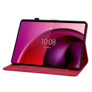For Lenovo Tab M10 5G 2023 Lily Embossed Leather Tablet Case(Red)