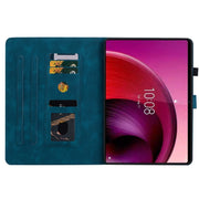 For Lenovo Tab M10 5G 2023 Lily Embossed Leather Tablet Case(Dark Blue)