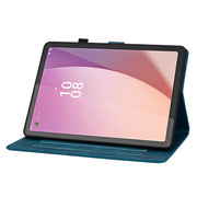 For Lenovo Tab M8 4th Gen TB300FU Lily Embossed Leather Tablet Case(Dark Blue)