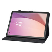 For Lenovo Tab M8 4th Gen TB300FU Lily Embossed Leather Tablet Case(Black)