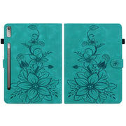 For Lenovo Tab P11 Pro Gen 2 11.2 Lily Embossed Leather Tablet Case(Green)