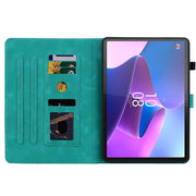 For Lenovo Tab P11 Pro Gen 2 11.2 Lily Embossed Leather Tablet Case(Green)
