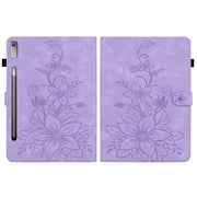 For Lenovo Tab P11 Pro Gen 2 11.2 Lily Embossed Leather Tablet Case(Purple)