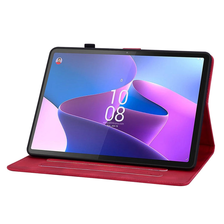 For Lenovo Tab P11 Pro Gen 2 11.2 Lily Embossed Leather Tablet Case(Red)