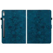 For Lenovo Tab P11 Pro Gen 2 11.2 Lily Embossed Leather Tablet Case(Dark Blue)