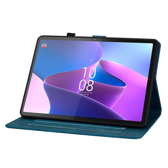 For Lenovo Tab P11 Pro Gen 2 11.2 Lily Embossed Leather Tablet Case(Dark Blue)