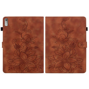 For Lenovo Tab P11 Gen 2 11.5 Lily Embossed Leather Tablet Case(Brown)