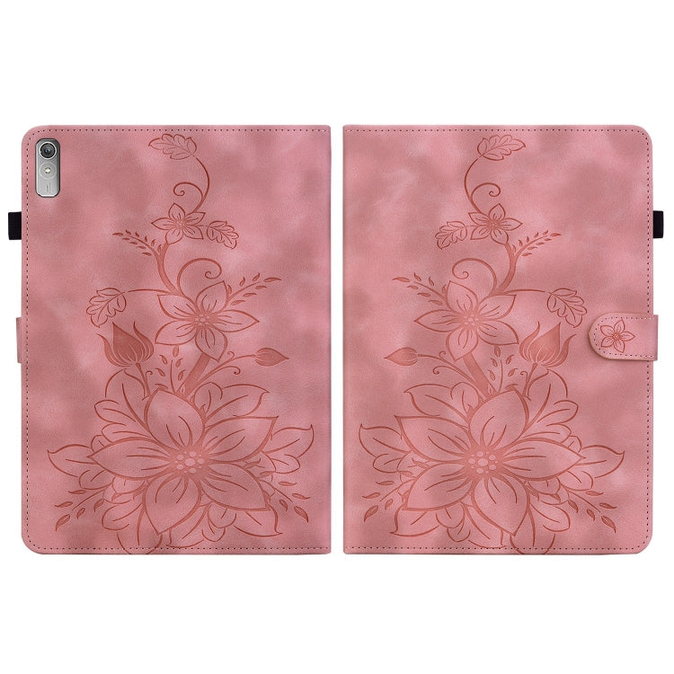 For Lenovo Tab P11 Gen 2 11.5 Lily Embossed Leather Tablet Case(Pink)