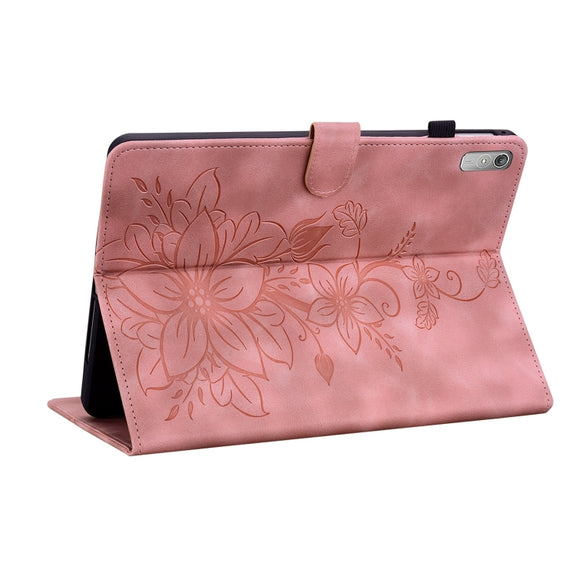 For Lenovo Tab P11 Gen 2 11.5 Lily Embossed Leather Tablet Case(Pink)