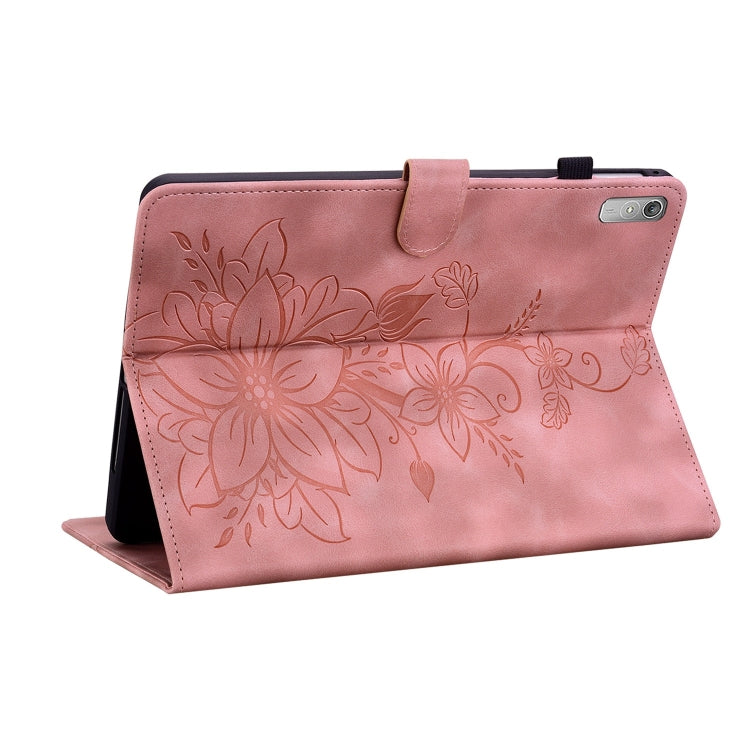 For Lenovo Tab P11 Gen 2 11.5 Lily Embossed Leather Tablet Case(Pink)
