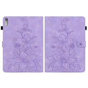 For Lenovo Tab P11 Gen 2 11.5 Lily Embossed Leather Tablet Case(Purple)