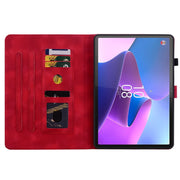 For Lenovo Tab P11 Gen 2 11.5 Lily Embossed Leather Tablet Case(Red)