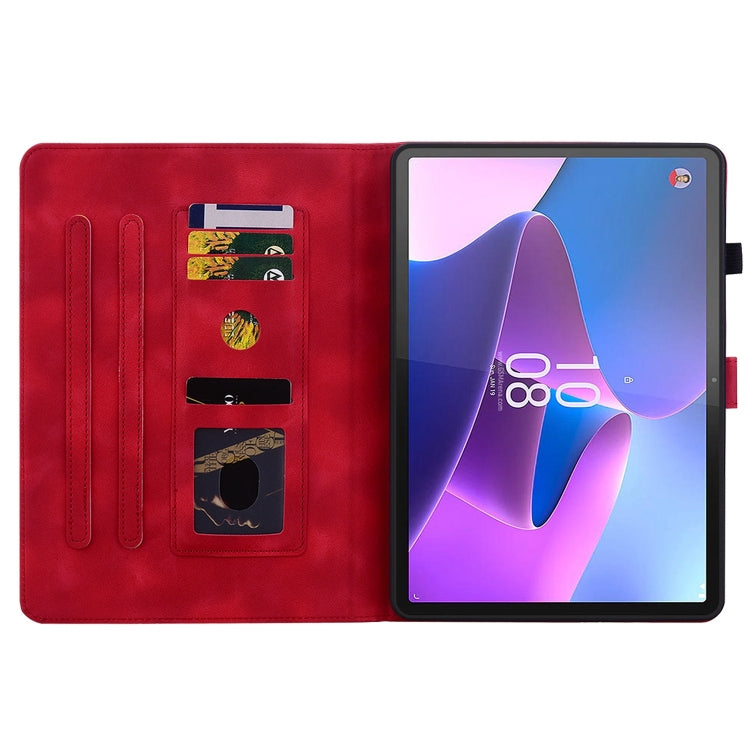 For Lenovo Tab P11 Gen 2 11.5 Lily Embossed Leather Tablet Case(Red)