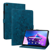For Lenovo Tab M10 10.1 3rd Gen Lily Embossed Leather Tablet Case(Dark Blue)