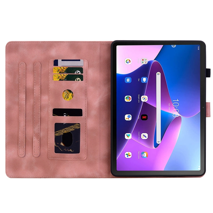 For Lenovo Tab M10 Plus 10.6 3rd Gen Lily Embossed Leather Tablet Case(Pink)