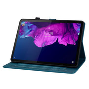 For Lenovo Tab P11 /Xiaoxin Pad Plus Lily Embossed Leather Tablet Case(Dark Blue)