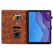 For Lenovo Tab M10 HD Gen2 Lily Embossed Leather Tablet Case(Brown)
