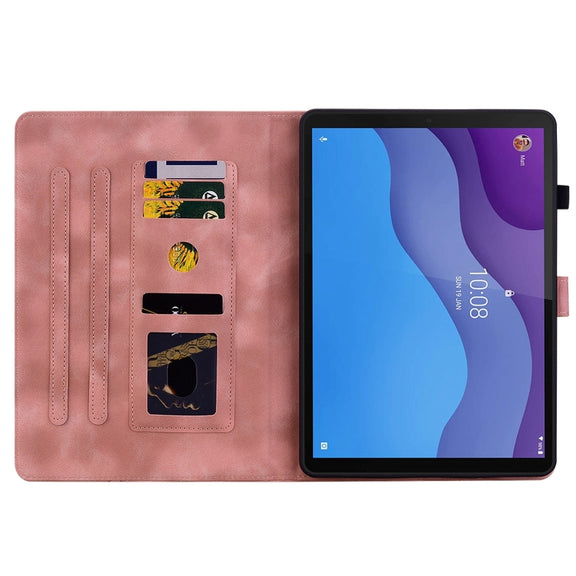 For Lenovo Tab M10 HD Gen2 Lily Embossed Leather Tablet Case(Pink)