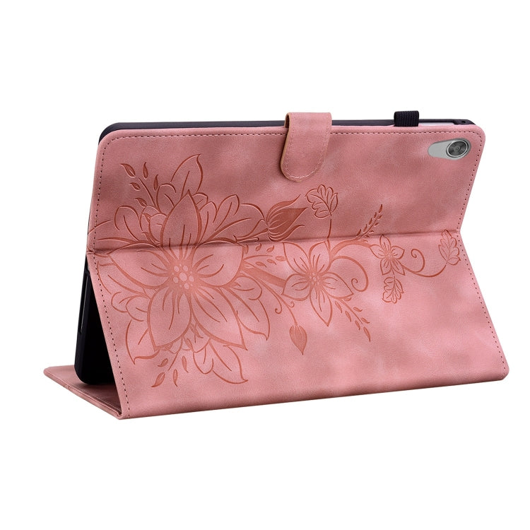 For Lenovo Tab M10 HD Gen2 Lily Embossed Leather Tablet Case(Pink)